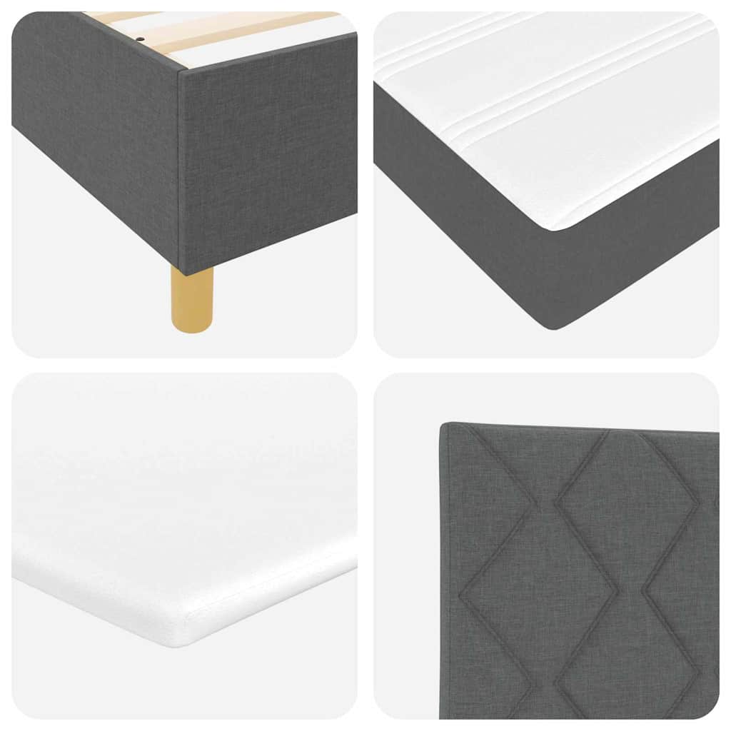 Boxspringbed met hoofdeinde Donkergrijs 80 x 200 cm Stof – afbeelding 10