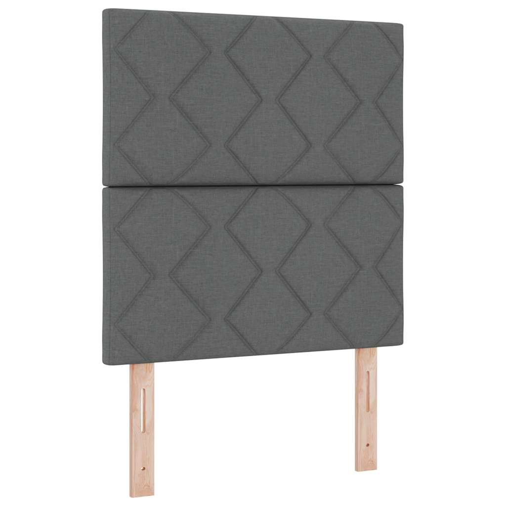 Boxspringbed met hoofdeinde Donkergrijs 80 x 200 cm Stof – afbeelding 4