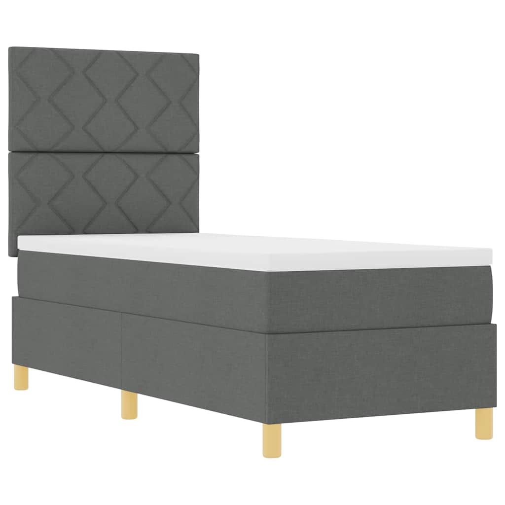 Boxspringbed met hoofdeinde Donkergrijs 80 x 200 cm Stof – afbeelding 5