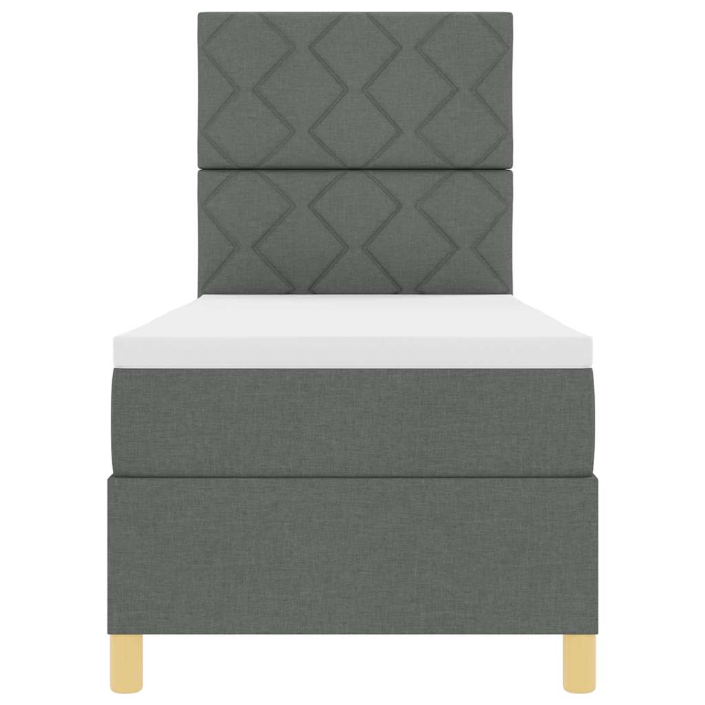 Boxspringbed met hoofdeinde Donkergrijs 80 x 200 cm Stof – afbeelding 7