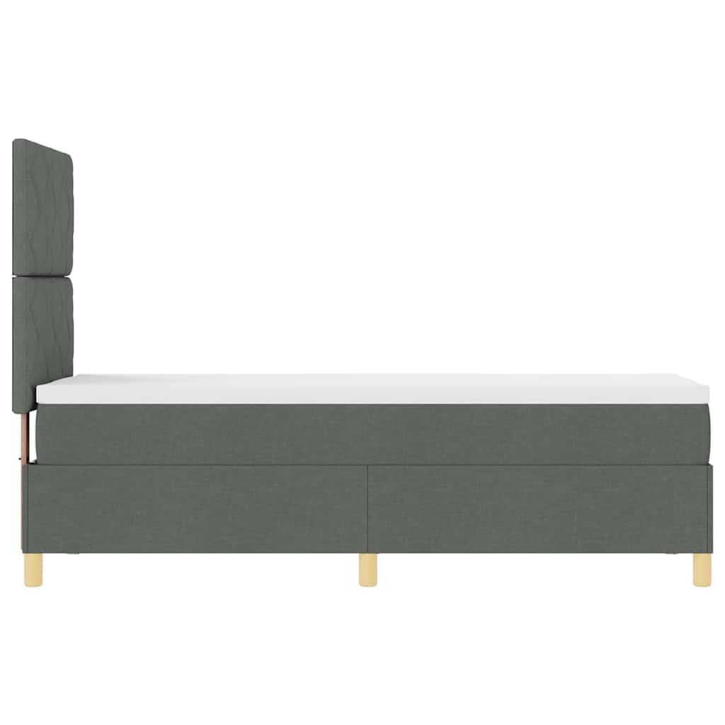 Boxspringbed met hoofdeinde Donkergrijs 80 x 200 cm Stof – afbeelding 8
