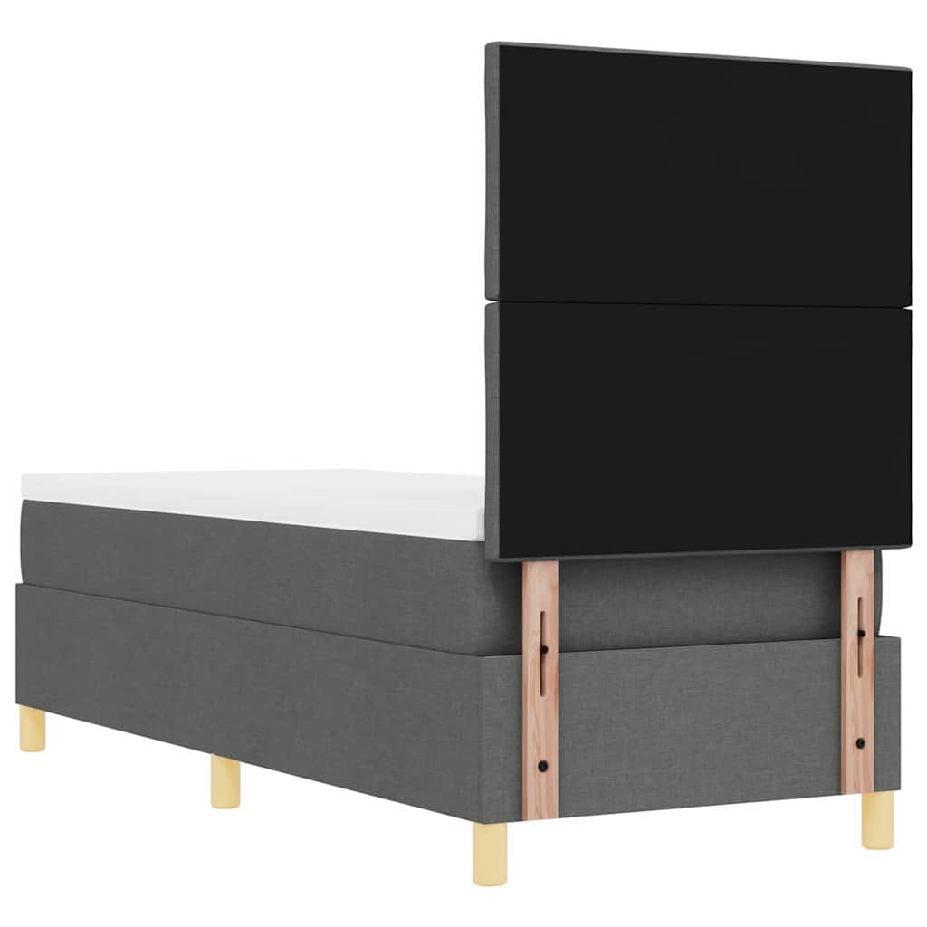 Boxspringbed met hoofdeinde Donkergrijs 80 x 200 cm Stof – afbeelding 9