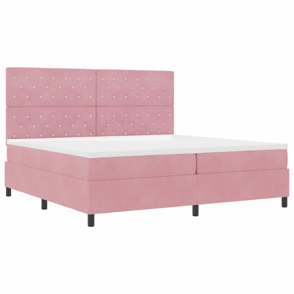Boxspringbed met matras Roze 200 x 200 cm Fluweel – afbeelding 5