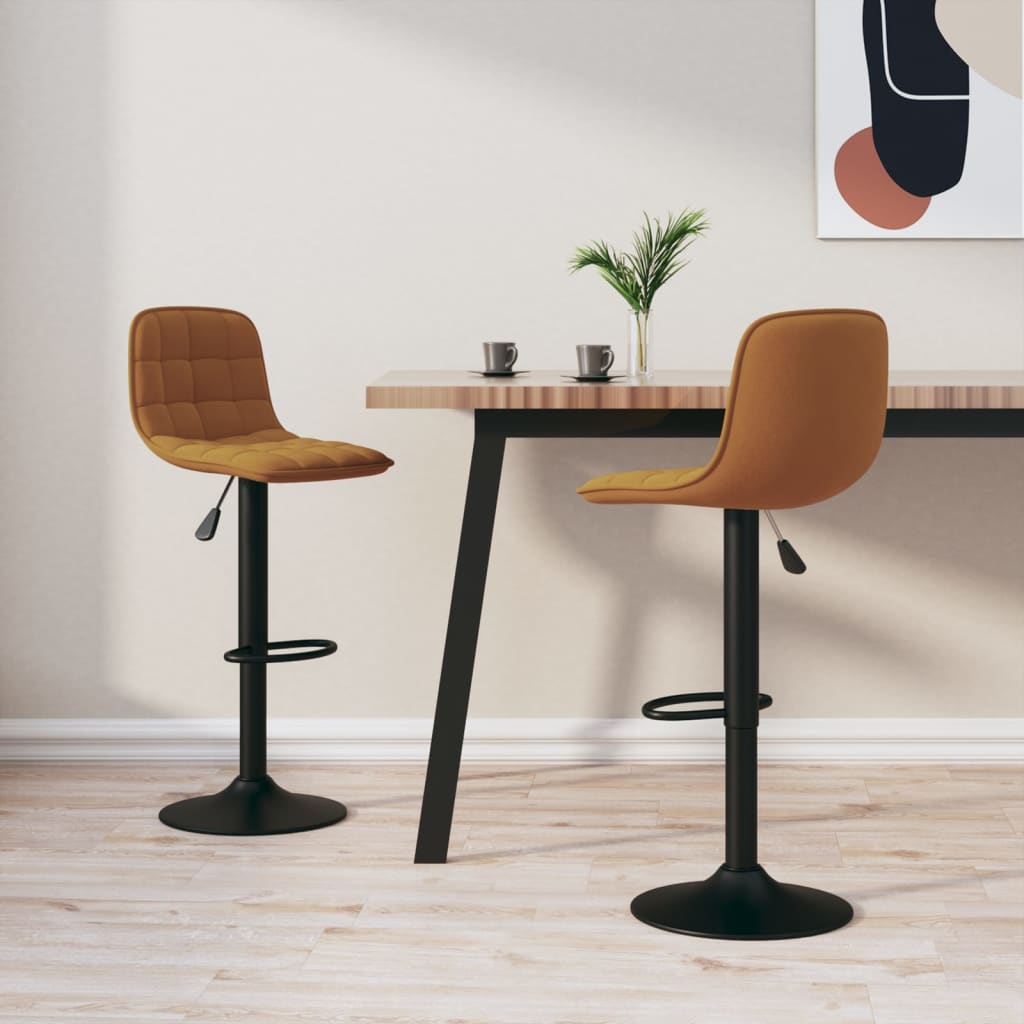 Barkrukken 2 st fluweel bruin – afbeelding 1