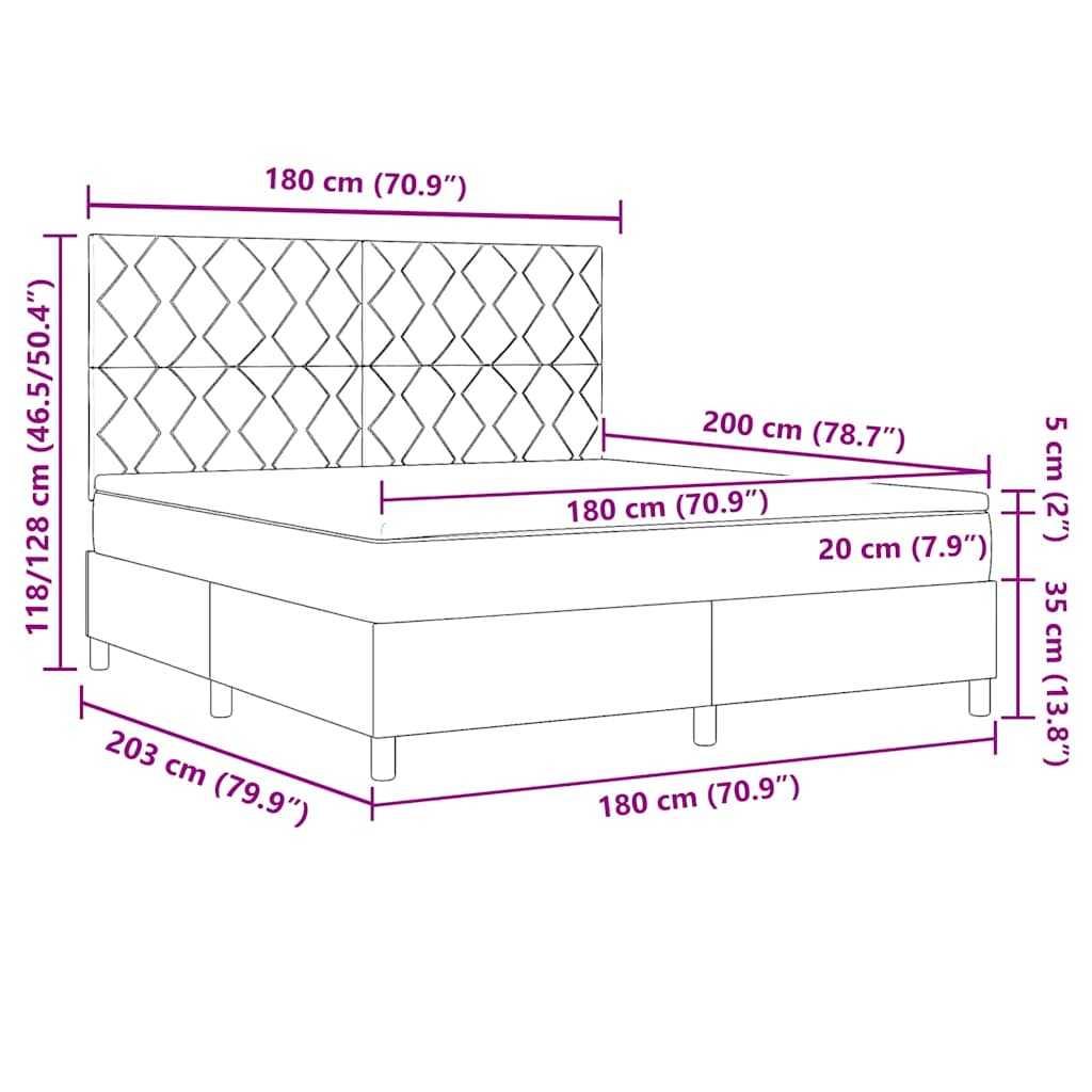 Boxspringbed met matras Donkerblauw 180 x 200 cm Fluweel – afbeelding 12