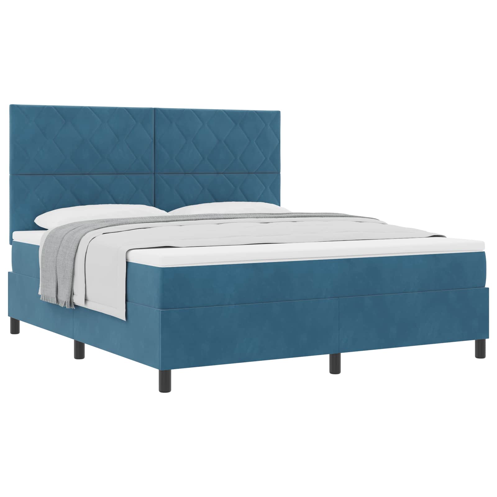 Boxspringbed met matras Donkerblauw 180 x 200 cm Fluweel – afbeelding 2