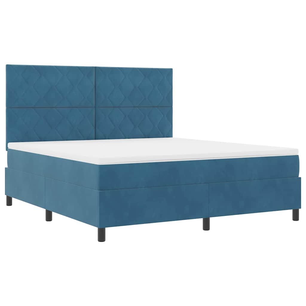 Boxspringbed met matras Donkerblauw 180 x 200 cm Fluweel – afbeelding 5