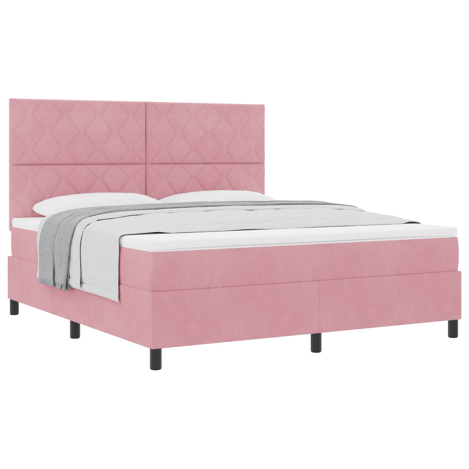 Boxspringbed met hoofdeinde Roze 180 x 200 cm Fluweel – afbeelding 2