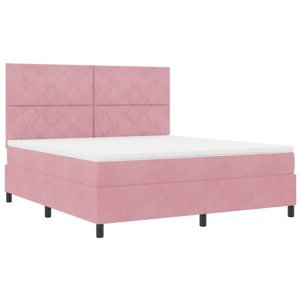 Boxspringbed met hoofdeinde Roze 180 x 200 cm Fluweel – afbeelding 5