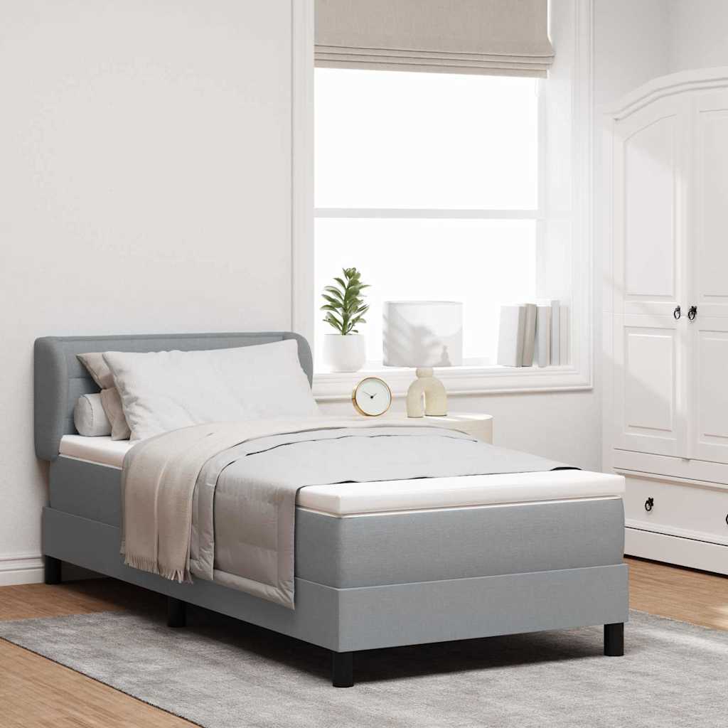 Boxspringbed met matras Lichtgrijs 80 x 200 cm Stof – afbeelding 1