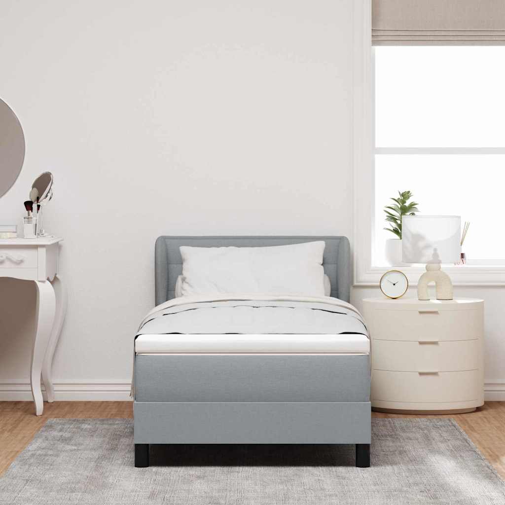 Boxspringbed met matras Lichtgrijs 80 x 200 cm Stof – afbeelding 3