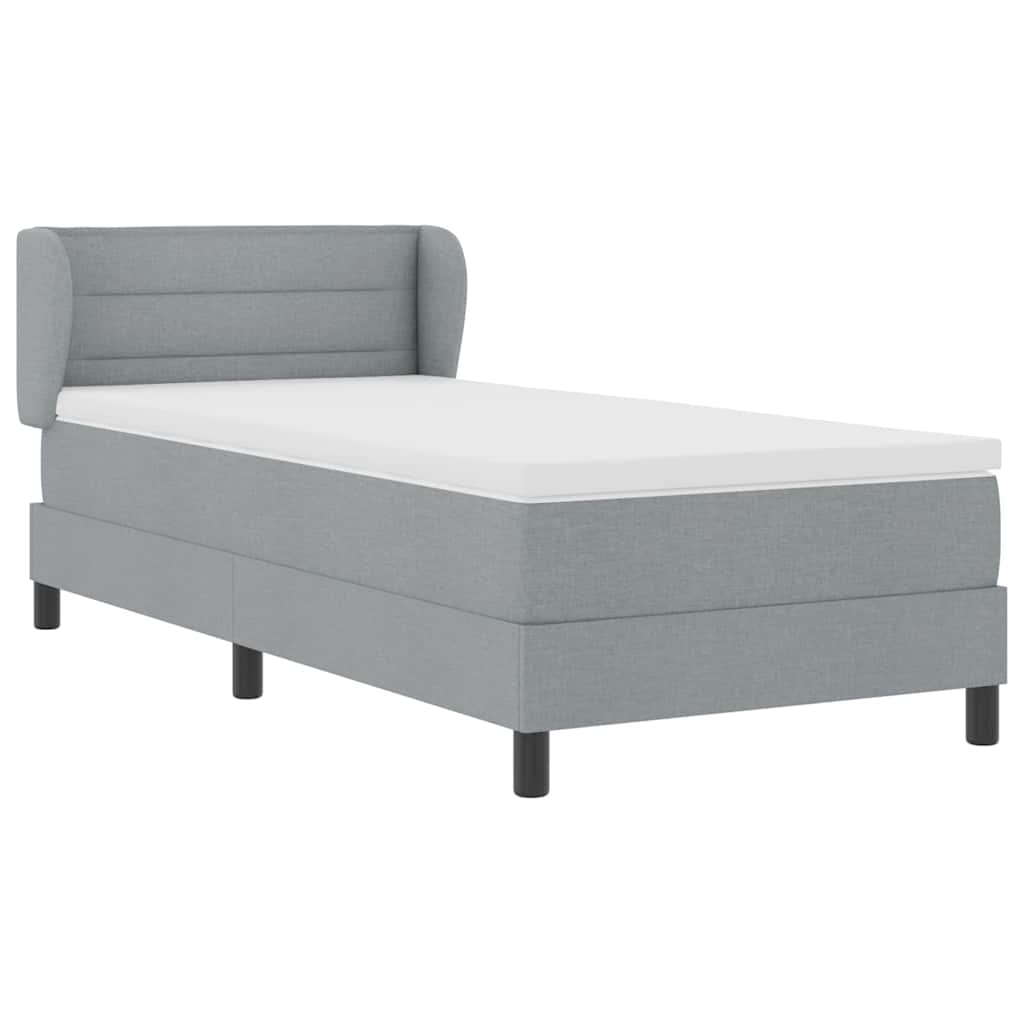Boxspringbed met matras Lichtgrijs 80 x 200 cm Stof – afbeelding 5
