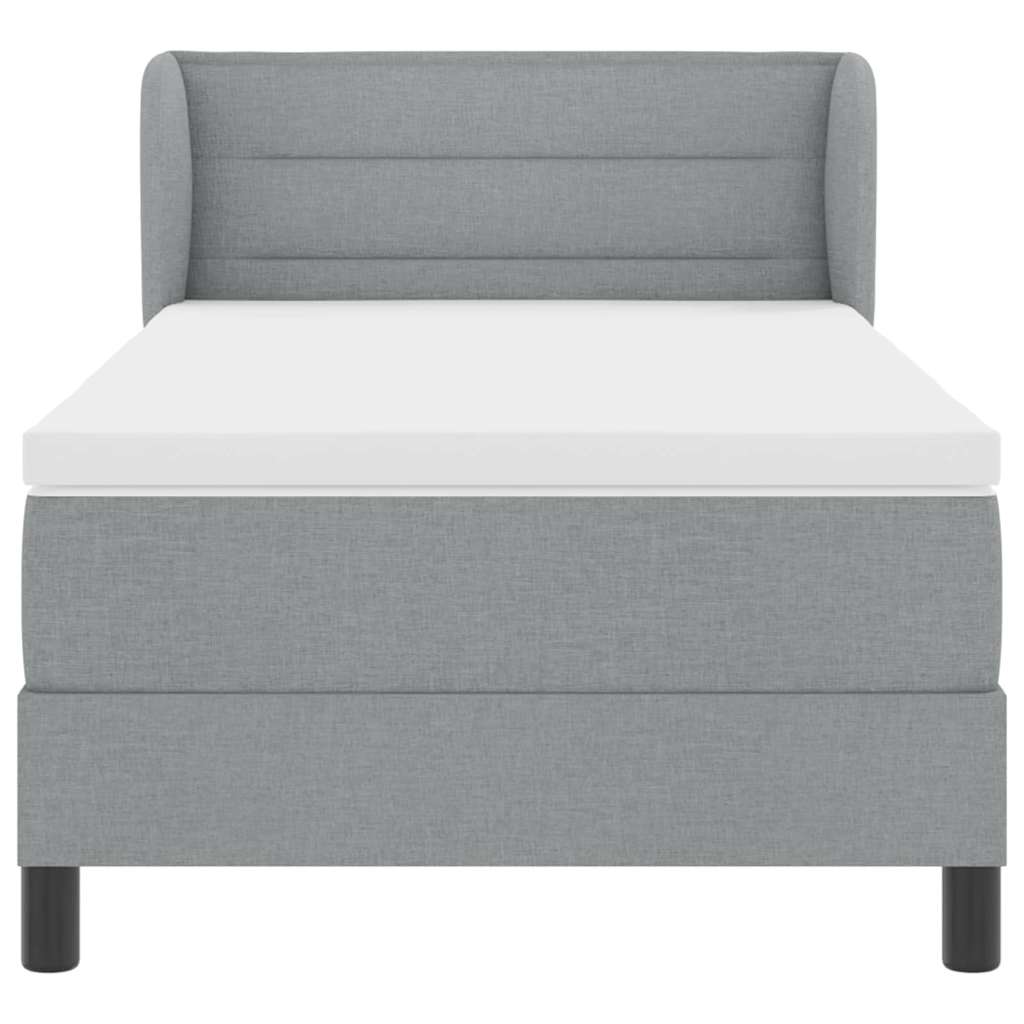 Boxspringbed met matras Lichtgrijs 80 x 200 cm Stof – afbeelding 6