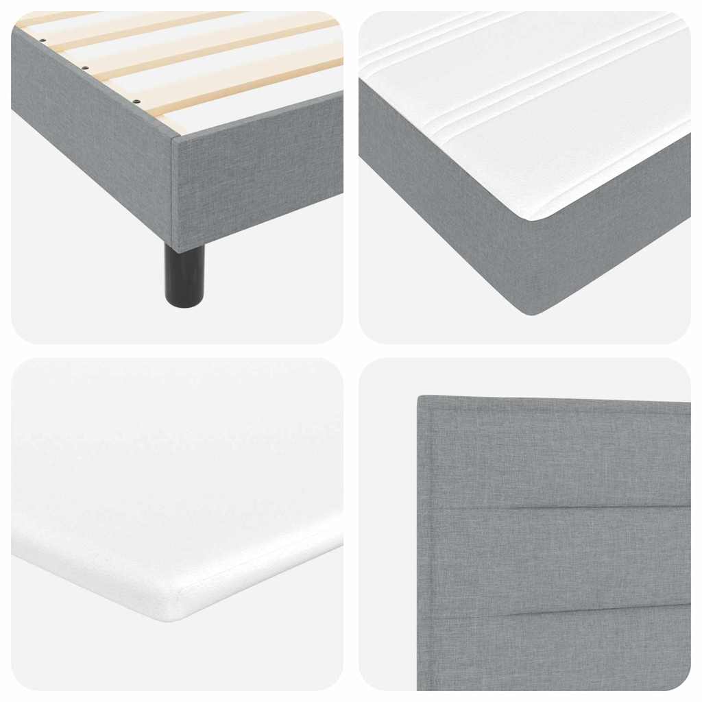 Boxspringbed met matras Lichtgrijs 80 x 200 cm Stof – afbeelding 9