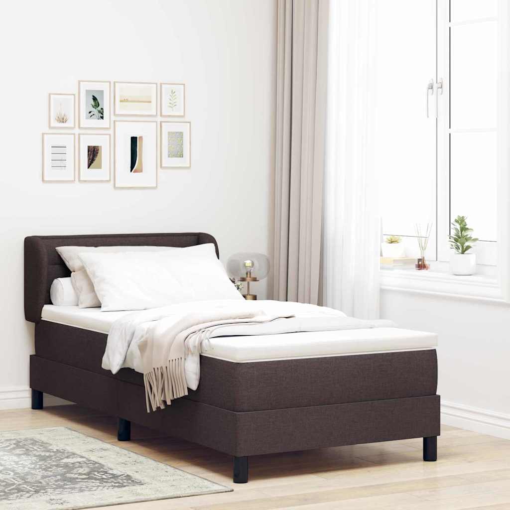 Boxspringbed met matras Donkerbruin 80 x 200 cm Stof – afbeelding 1