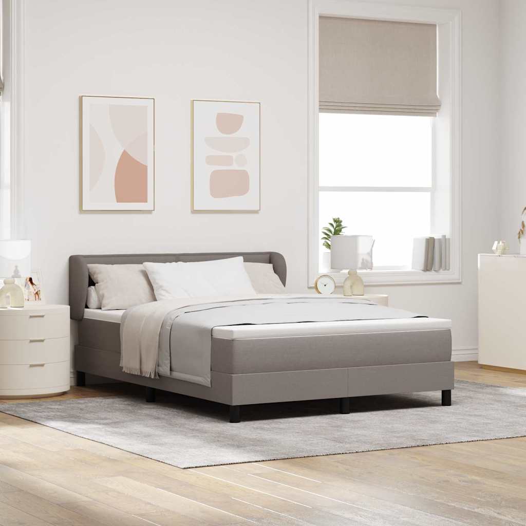 Boxspringbed met matras met hoofdeinde Taupe 140 x 200 cm Stof – afbeelding 1