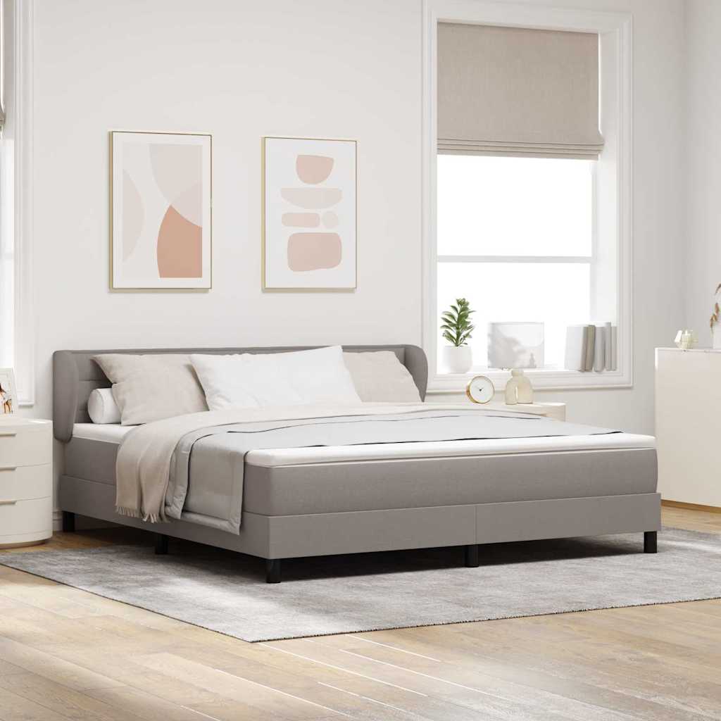 Boxspringbed met matras met hoofdeinde Taupe 180 x 200 cm Stof – afbeelding 1