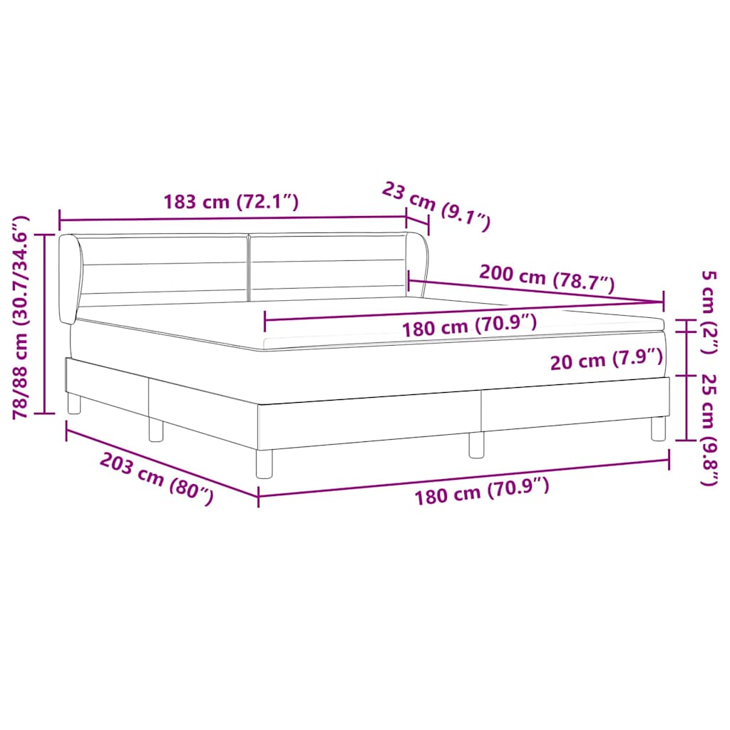 Boxspringbed met matras met hoofdeinde Taupe 180 x 200 cm Stof – afbeelding 11