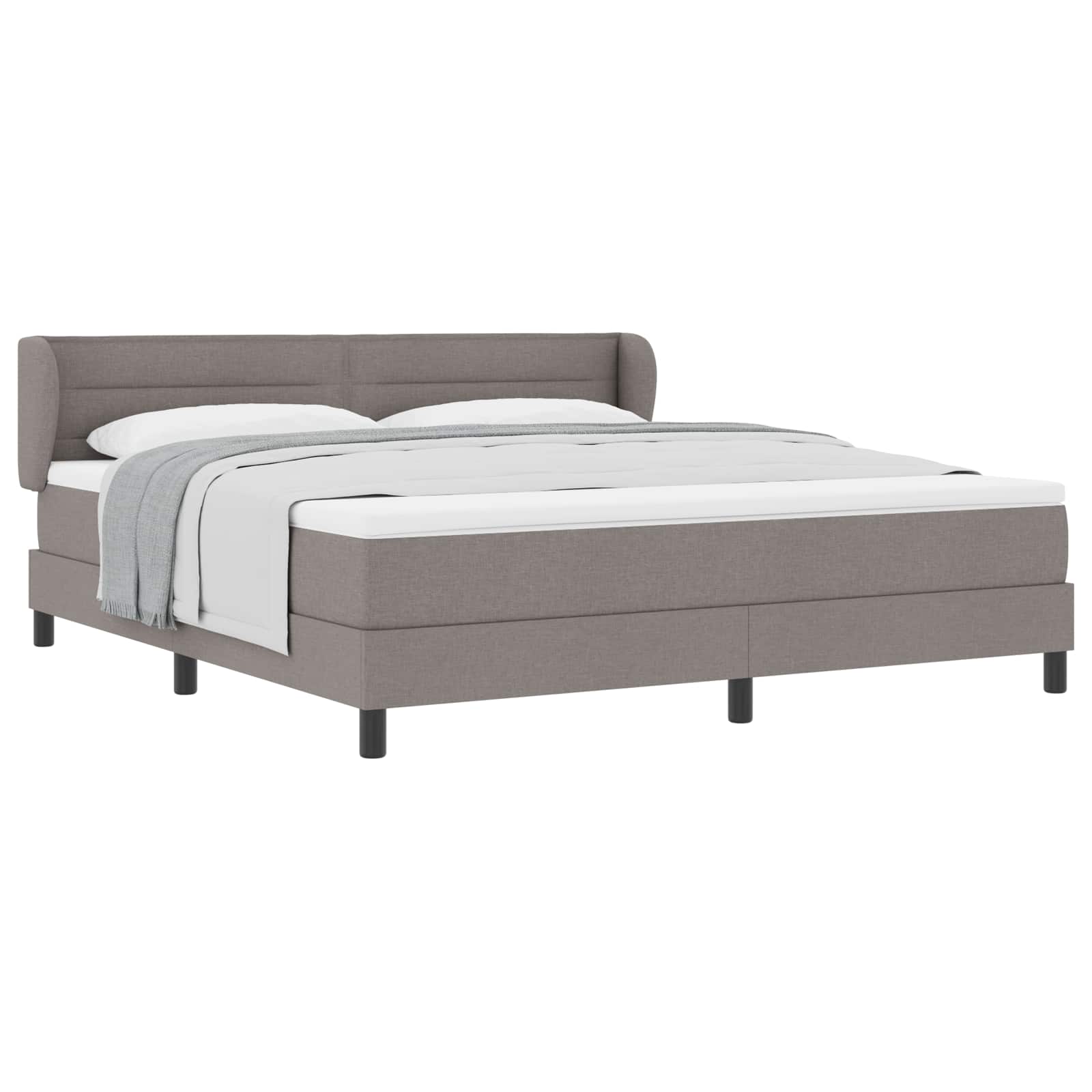 Boxspringbed met matras met hoofdeinde Taupe 180 x 200 cm Stof – afbeelding 2
