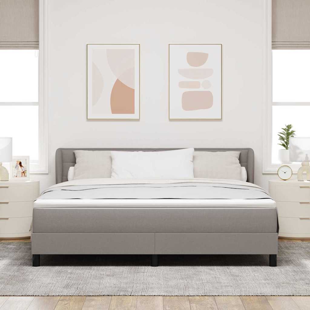 Boxspringbed met matras met hoofdeinde Taupe 180 x 200 cm Stof – afbeelding 3