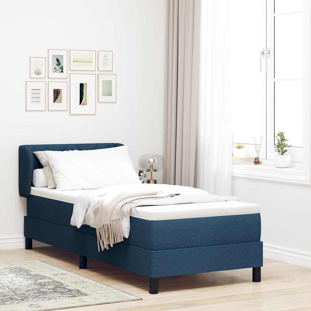 Boxspringbed met matras met hoofdeinde Blauw 80 x 200 cm Stof – afbeelding 1