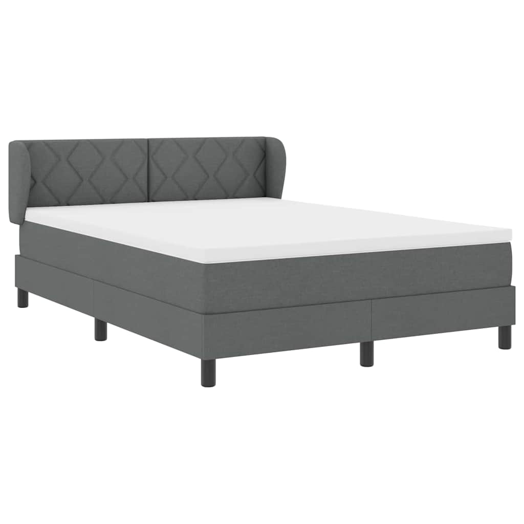 Boxspringbed met hoofdeinde Donkergrijs 160 x 200 cm Stof – afbeelding 5