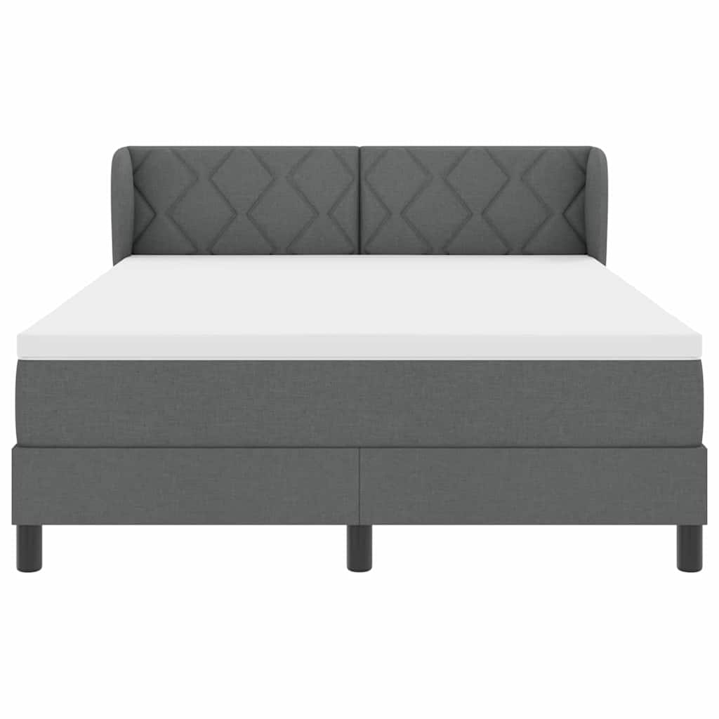 Boxspringbed met hoofdeinde Donkergrijs 160 x 200 cm Stof – afbeelding 6