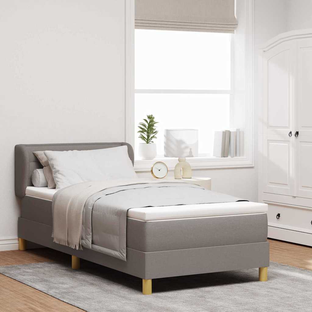 Boxspringbed met matras met hoofdeinde Taupe 80 x 200 cm Stof – afbeelding 1