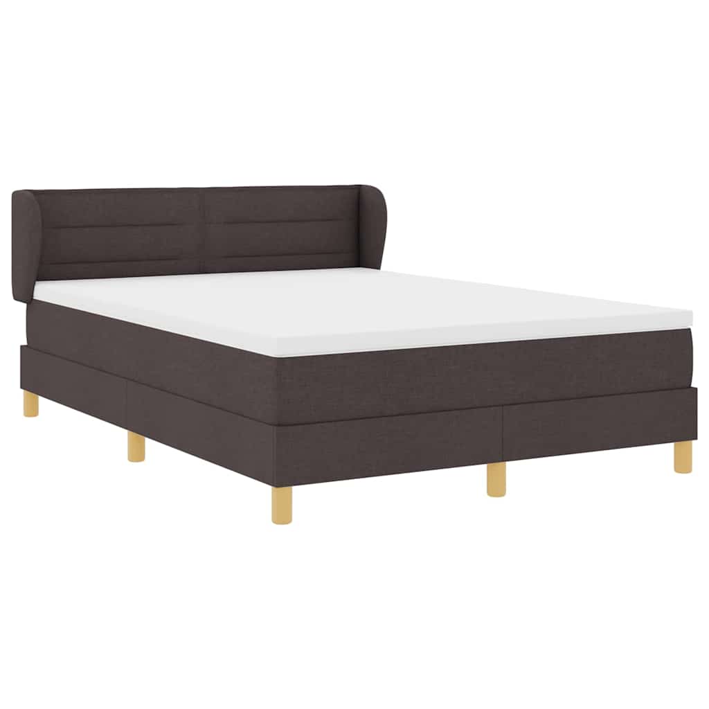 Boxspringbed met matras Donkerbruin 140 x 190 cm Stof – afbeelding 6