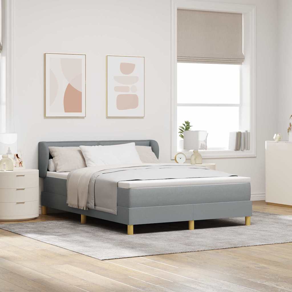 Boxspringbed met matras Lichtgrijs 160 x 200 cm Stof – afbeelding 1