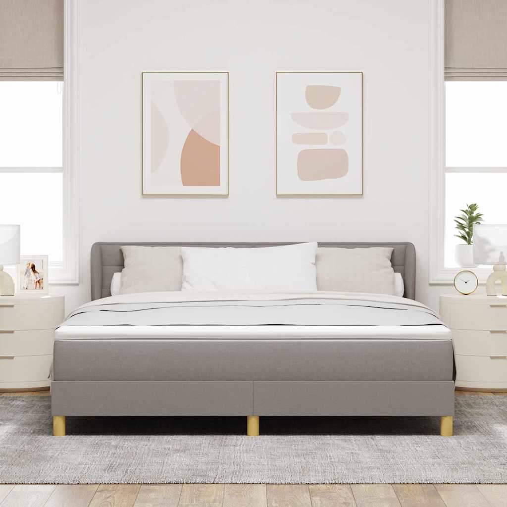 Boxspringbed met matras met hoofdeinde Taupe 180 x 200 cm Stof – afbeelding 3