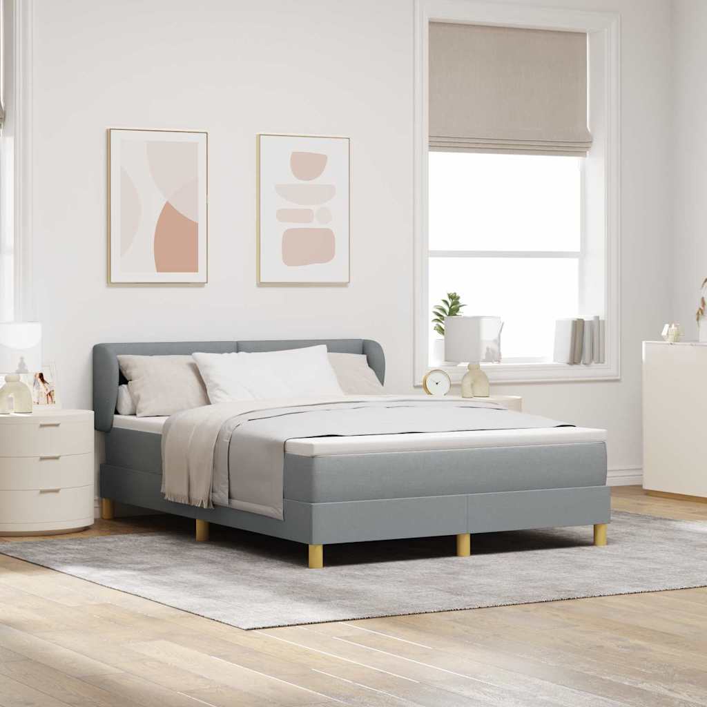 Boxspringbed met matras Lichtgrijs 140 x 200 cm Stof – afbeelding 1
