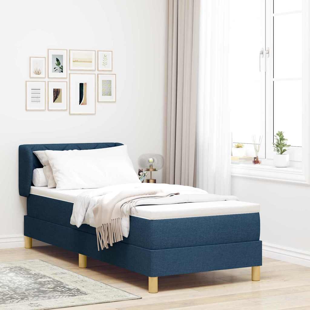 Boxspringbed met matras met hoofdeinde Blauw 80 x 200 cm Stof