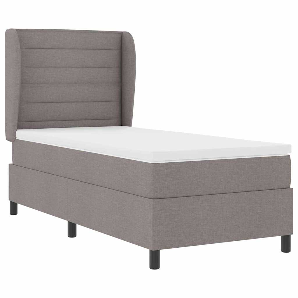 Boxspring bed met matras met hoofdeinde Taupe 80 x 200 cm Stof – afbeelding 4