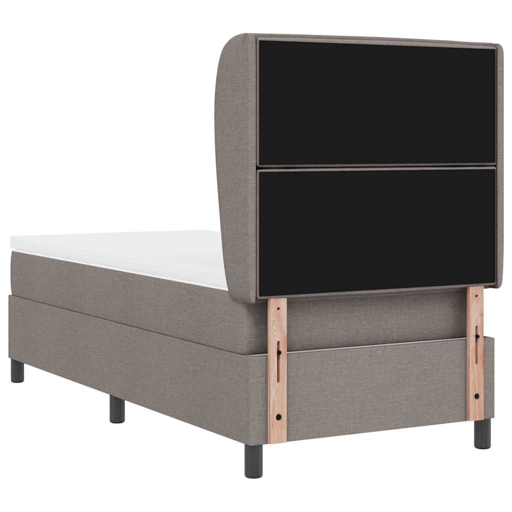 Boxspring bed met matras met hoofdeinde Taupe 80 x 200 cm Stof – afbeelding 8
