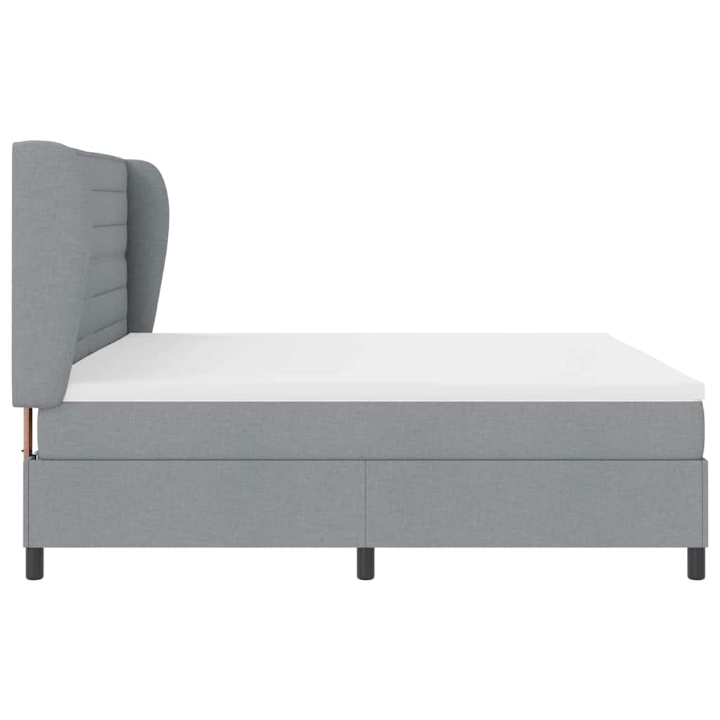Boxspring bed met matras Lichtgrijs 200 x 200 cm Stof – afbeelding 7