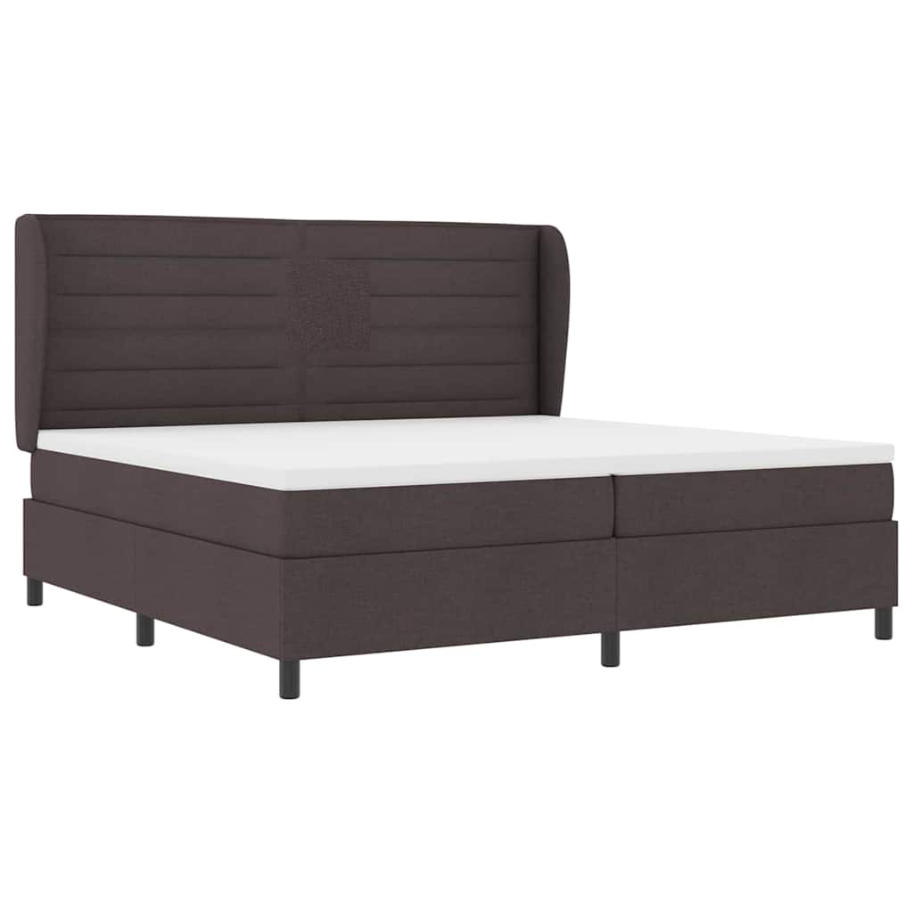 Boxspring bed met matras Donkerbruin 200 x 200 cm Stof – afbeelding 5