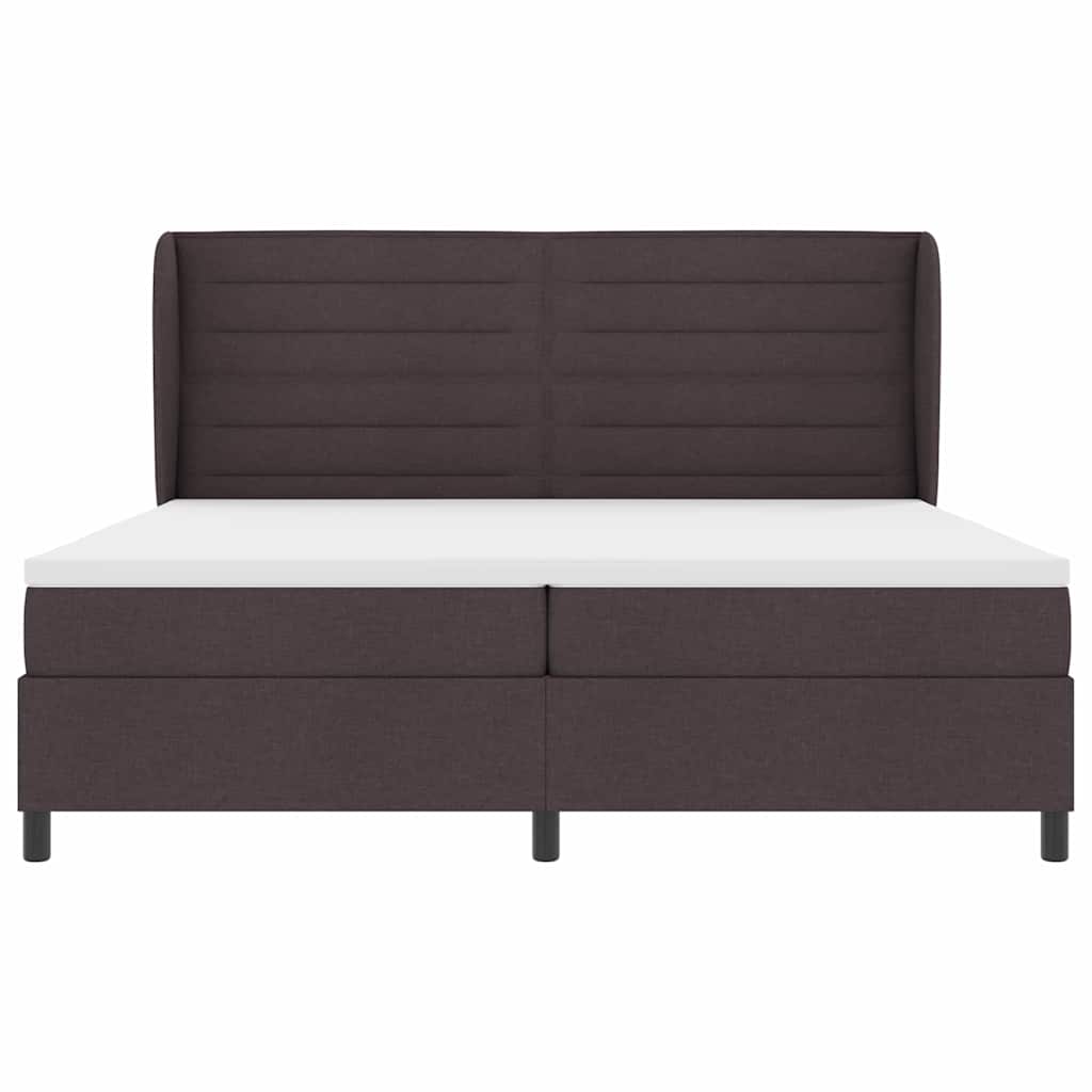 Boxspring bed met matras Donkerbruin 200 x 200 cm Stof – afbeelding 7