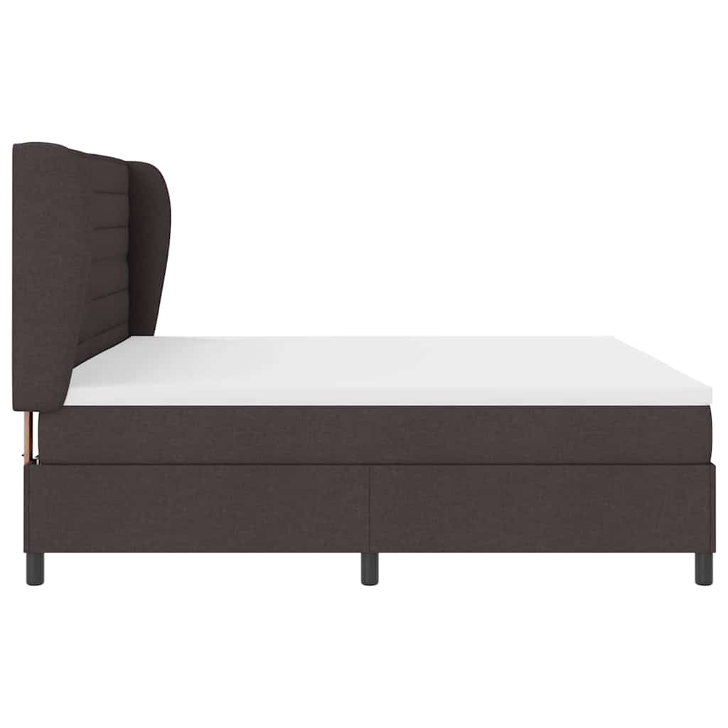 Boxspring bed met matras Donkerbruin 200 x 200 cm Stof – afbeelding 8