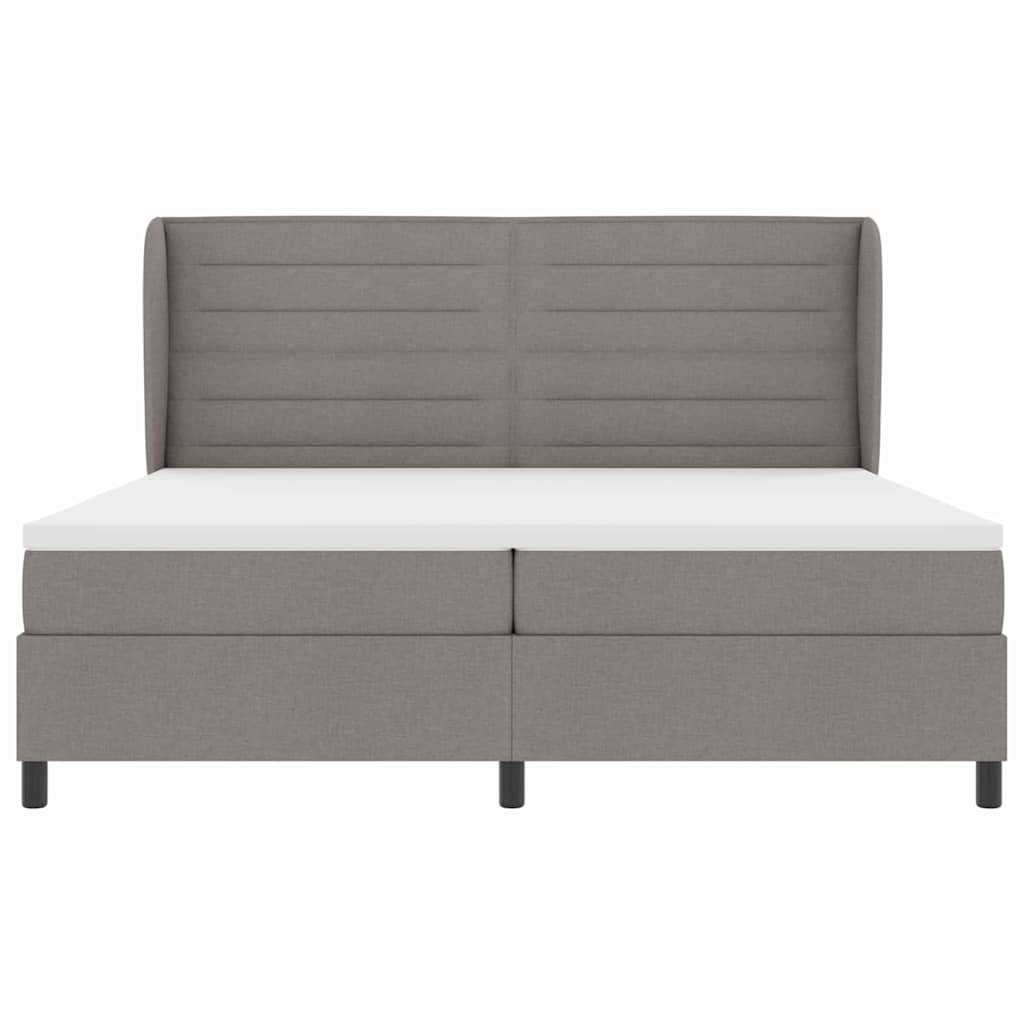 Boxspring bed met matras met hoofdeinde Taupe 200 x 200 cm Stof – afbeelding 7