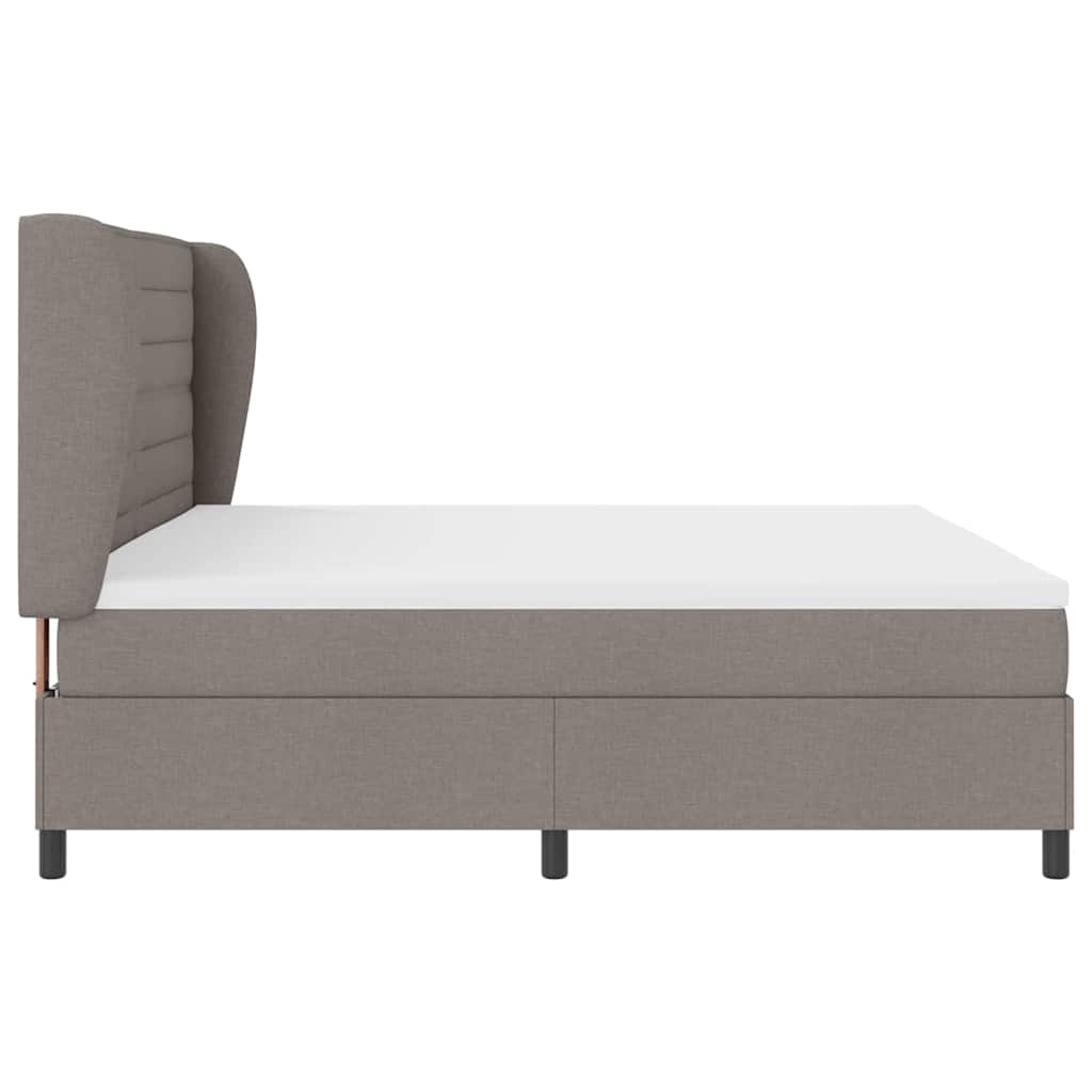 Boxspring bed met matras met hoofdeinde Taupe 200 x 200 cm Stof – afbeelding 8
