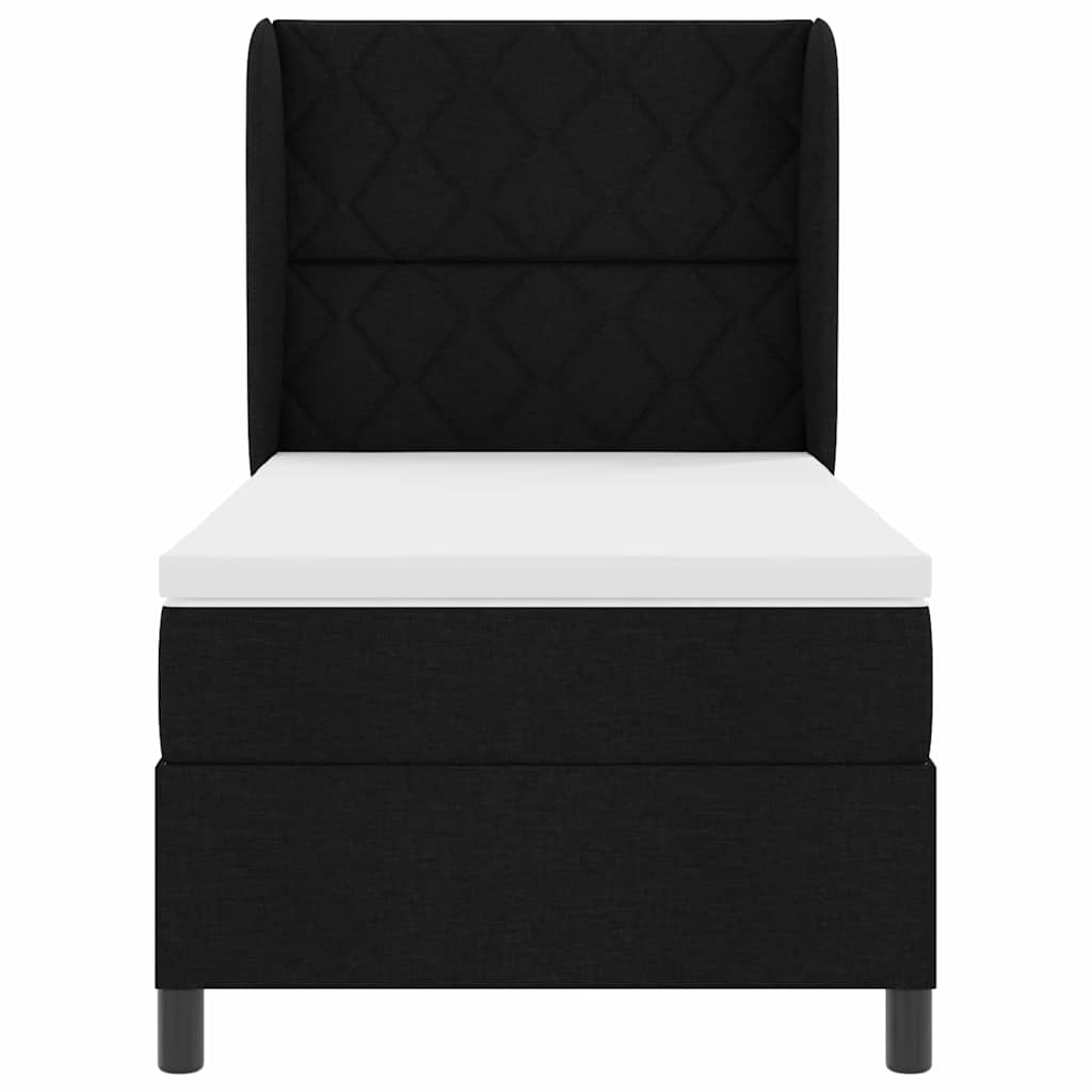Boxspring bed met hoofdeinde Zwart 90 x 200 cm Stof – afbeelding 7