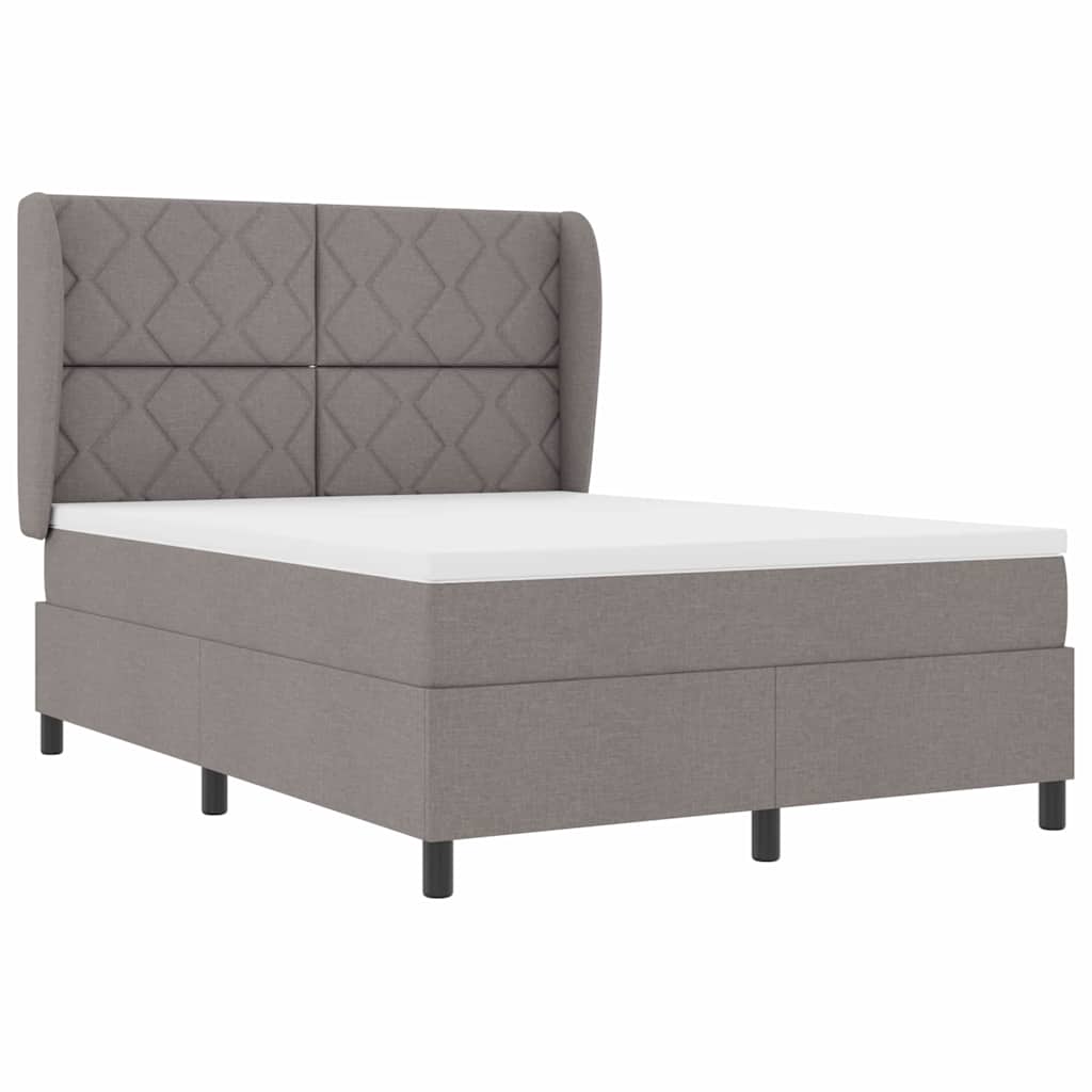 Boxspring bed met hoofdeinde Taupe 140 x 190 cm Stof – afbeelding 4