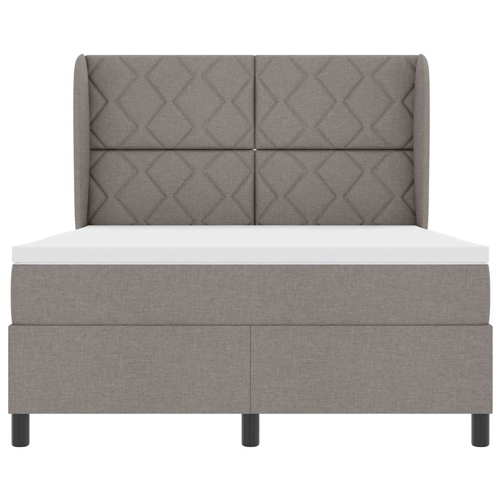 Boxspring bed met hoofdeinde Taupe 140 x 190 cm Stof – afbeelding 7