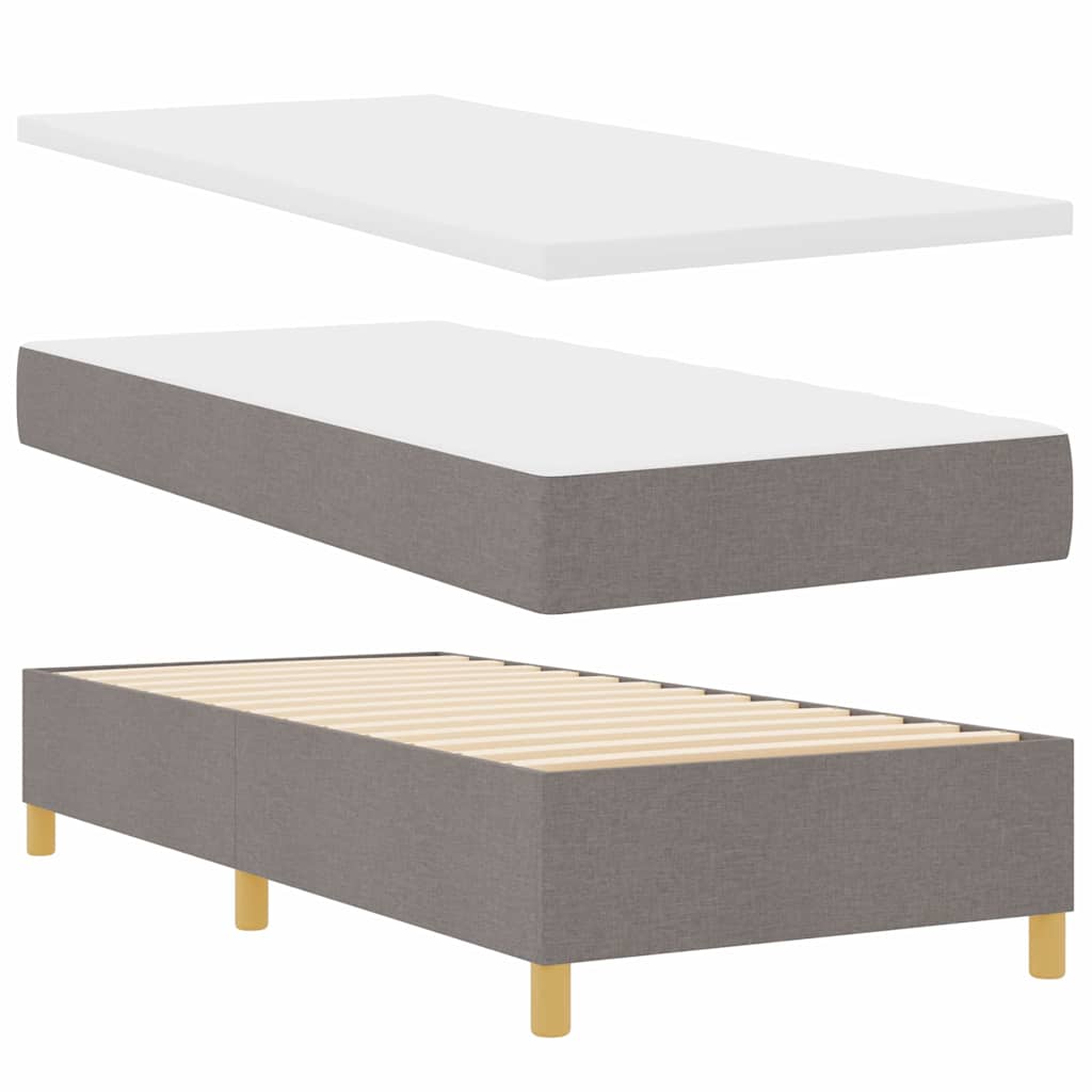 Boxspringbed met matras met hoofdeinde Taupe 200 x 100 cm Stof – afbeelding 6