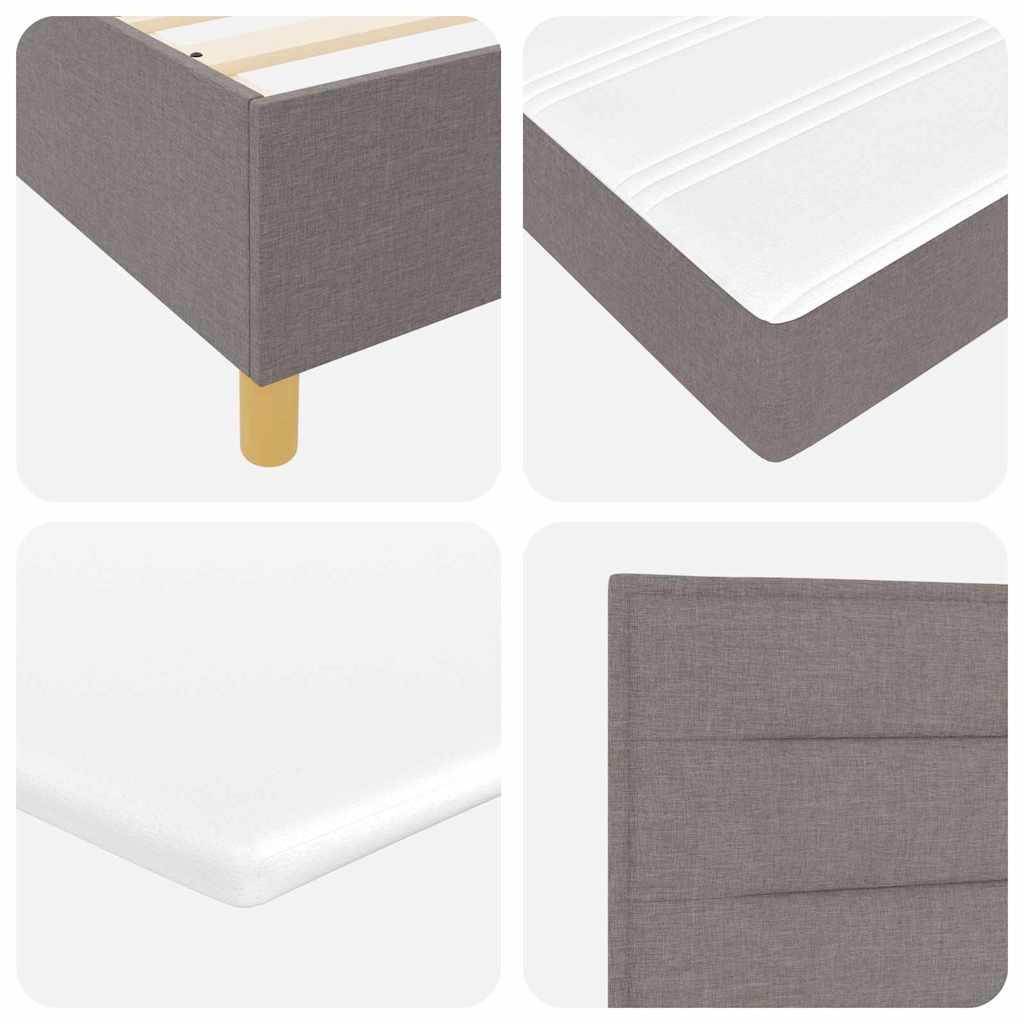 Boxspringbed met matras met hoofdeinde Taupe 200 x 100 cm Stof – afbeelding 8