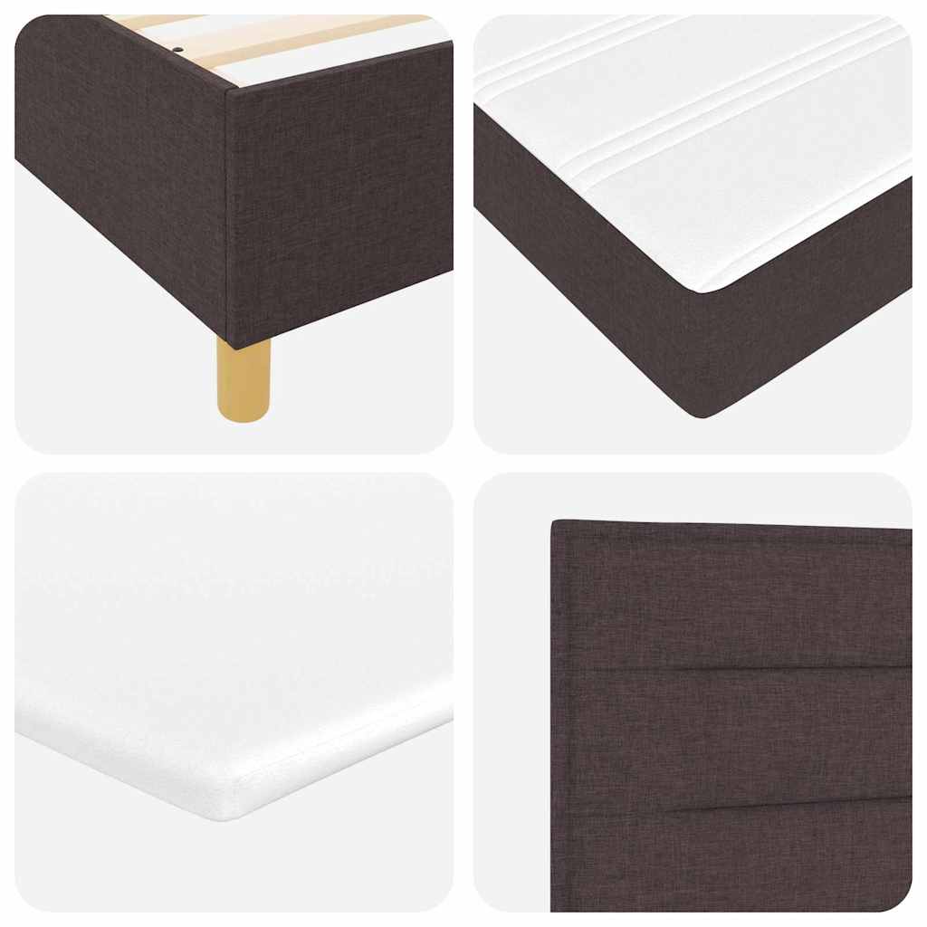 Boxspringbed met matras Donkerbruin 200 x 200 cm Stof – afbeelding 10