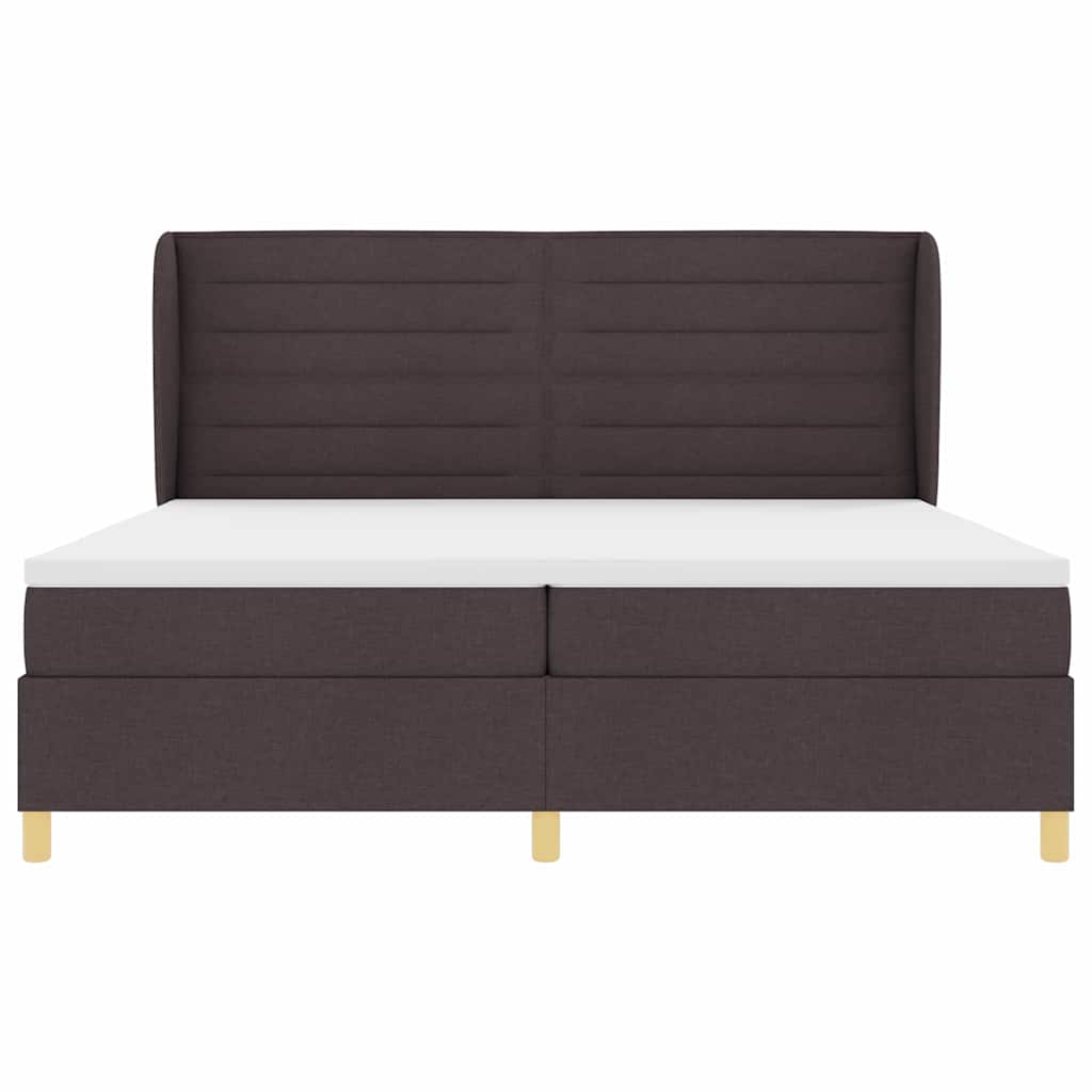 Boxspringbed met matras Donkerbruin 200 x 200 cm Stof – afbeelding 7
