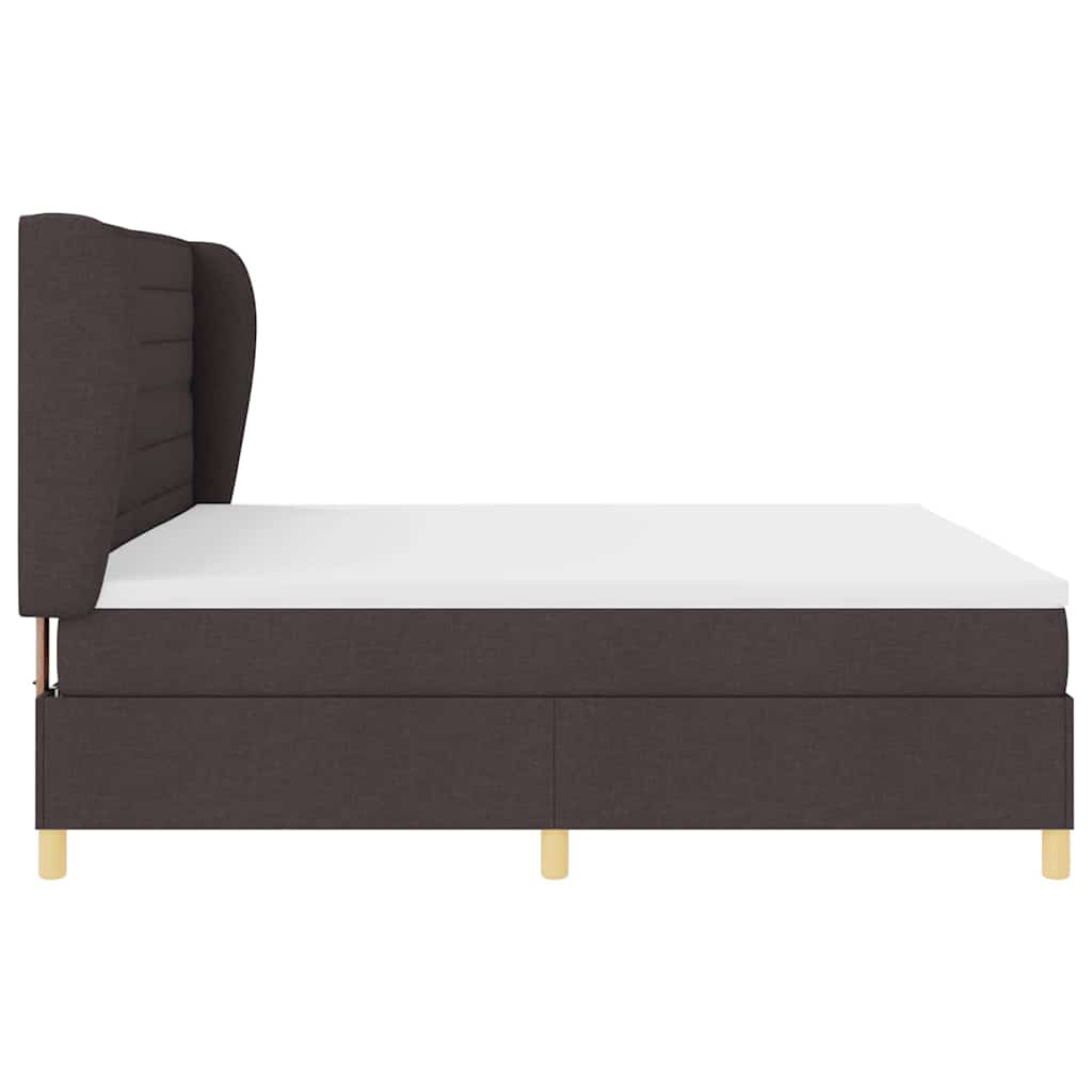 Boxspringbed met matras Donkerbruin 200 x 200 cm Stof – afbeelding 8