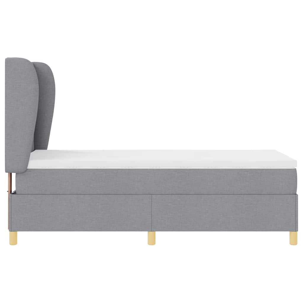 Boxspringbed met hoofdeinde Lichtgrijs 190 x 90 cm Stof – afbeelding 8
